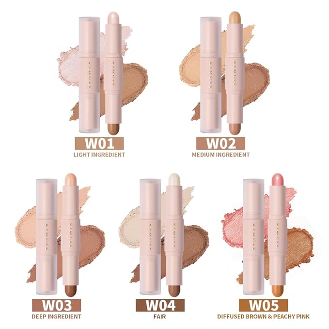 KIMUSE 2Color Dual Cream Contour Stick, Highlight & Face Makeup