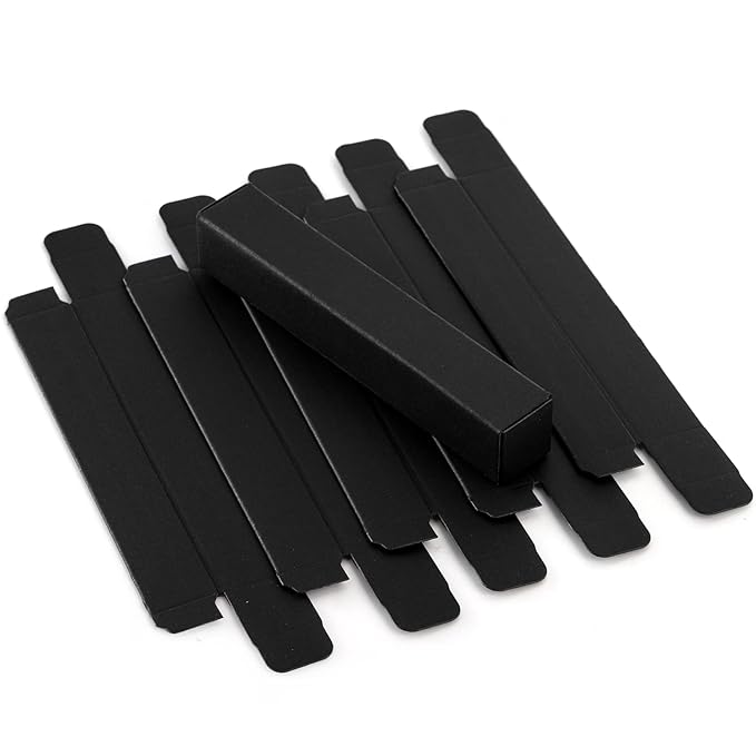 TOPZEA 118 Pack Lip Gloss Packaging Boxes, Kraft Paper Empty Lipgloss Packaging Cases Bulk Black Wrapping Box for Essential Oil, Mascara Tube, Perfume Sample, Small Business