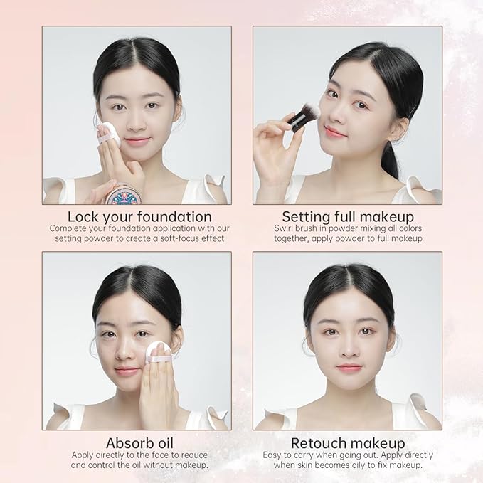 CATKIN Poreless Finish Loose Setting Powder Makeup, Translucent Velour Puff 42 oz