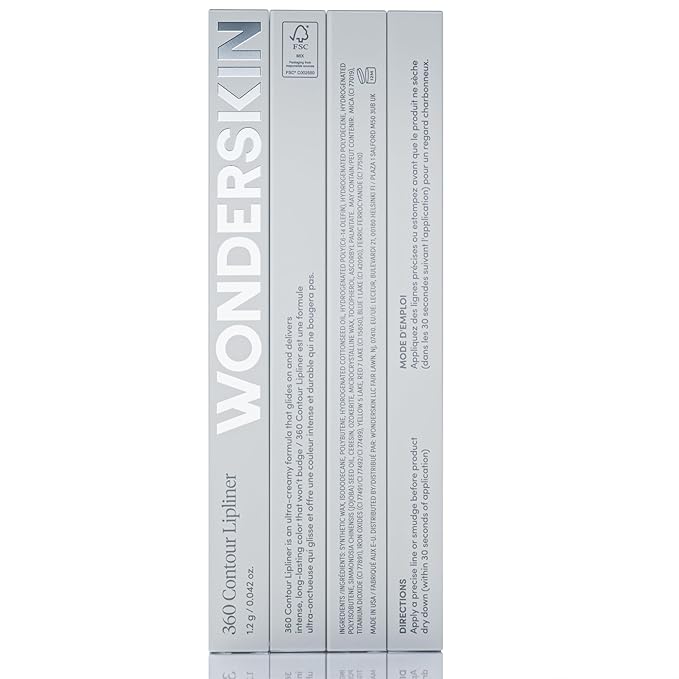 Wonderskin Lip Liner Pencil - 360 Contour Lipliner, Long Lasting, Sharpenable, Waterproof and Transfer-Proof Brown Lip Liner Pencil (Saddle)