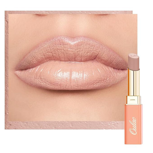 Oulac Beige Lipsticks for Women, Pale Nude Matte Lip Base, Full Coverage Lip Color, Satin Matte Finish, Cream Texture, Hydrating, Infused with Hyaluronic Acid, Vegan & Clean Beauty 4g SG01 Bare