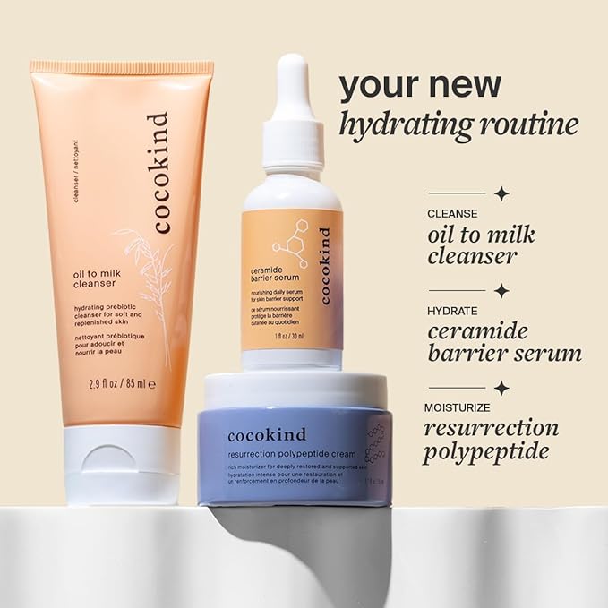 Cocokind Ceramide Barrier Serum, Hydrating Serum to Reduce Dryness, All Skin Types including Sensitive Skin, Fragrance Free, Cruelty Free, 1 fl oz (Trio Pack)