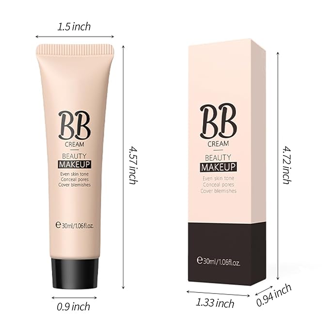 KWOLYKIM 2PCS Hydrating Makeup BB Cream, Tinted Moisturizer All Skin(Tan)