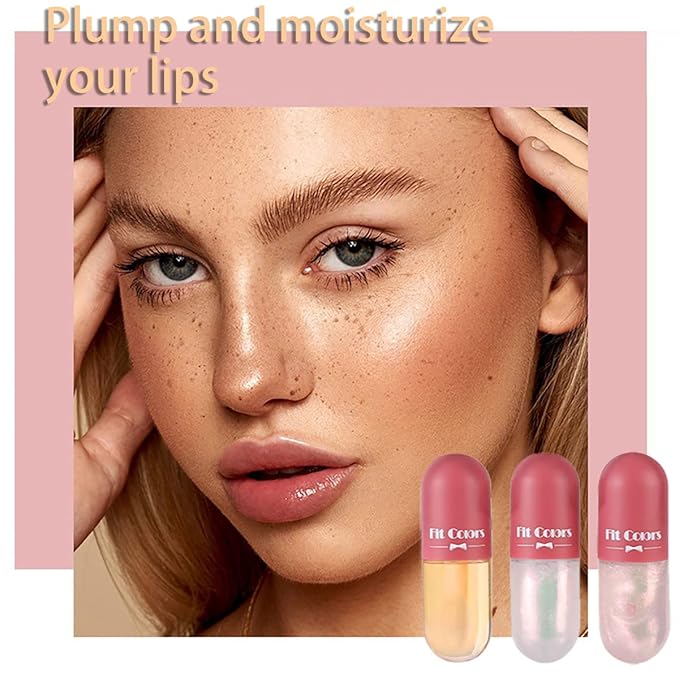 3 Color Pearlescent Lip Oil Hydrating Tinted Plump Hydrating