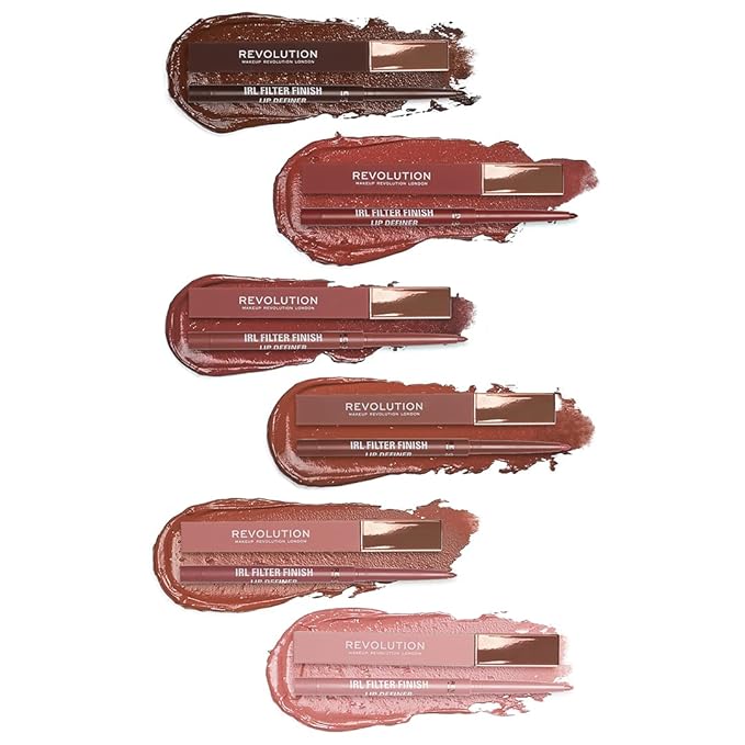 Makeup Revolution IRL Filter Finish Lip Liner Definer Espresso Nude Waterproof Long Lasting Set with Matching Lipsticks or Lip Gloss