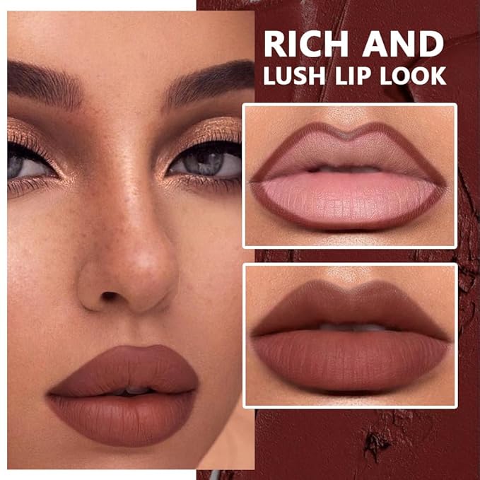 6-Color Velvet Matte Lipstick Pencils Pack for Lips Makeup, Ultra Smooth Creamy Hydrating, Long-Lasting High lmpact Color Soft Finish, Moisturized Lips (6Pcs Matte Lip pencils Set-F, Pack of 1)