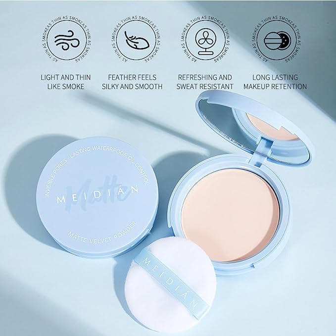 Oil Control Face Pressed Powder,Matte Ultra Flawless Finish 10g