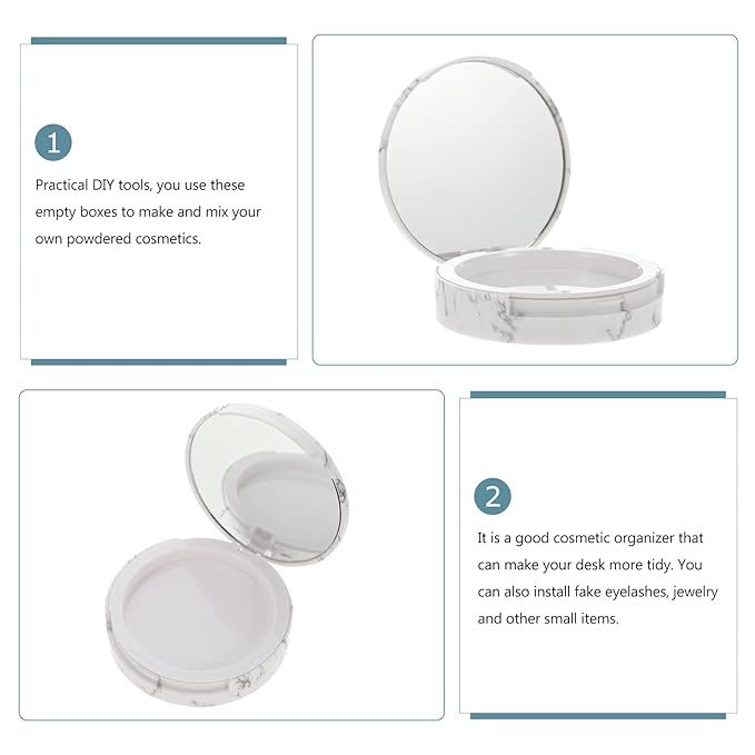 EXCEART Makeup Powder Container Pressed Powder Box 2Pcs