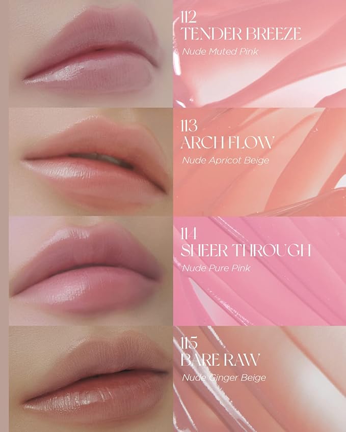 Non-Section Glowy Tint – 115 BARE RAW – Glass Lasting Transparent & Flexible Lip Makeup - Moisturizing Lip Stain for Glossy Finish – Buildable Lipstick for Fuller Looking Lip, 0.18 fl.oz.