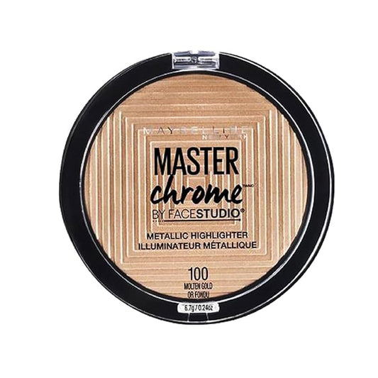 Maybelline Master Chrome Metallic Highlighter Powder Makeup, Molten 1 Count