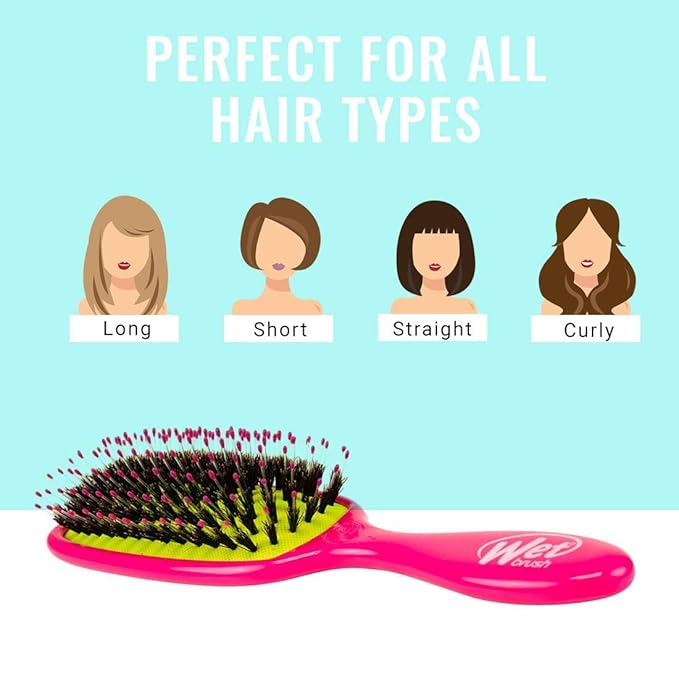 Wet Brush Marble Bronze Shine Enhancer Paddle Brush - Detangler with Ultra Soft Bristles, Infused With Natural Argan Oil, Shiny & Smooth Hair, Wet or Dry, All Hair Types