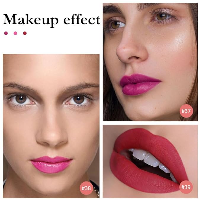 evpct 3Pcs Rose red plum Warm pink Deep cranberry Matte Liquid Lipstick Set for Women 24-hour Matte Lipstick Lip Stain Gloss Long Lasting 24 Smudge Waterproof labiales mate larga duracion 24