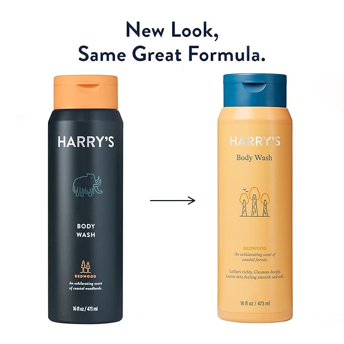 Harry's Body Wash for Men, Redwood, 16 Fl Oz (Pack of 4) - Packaging May Vary