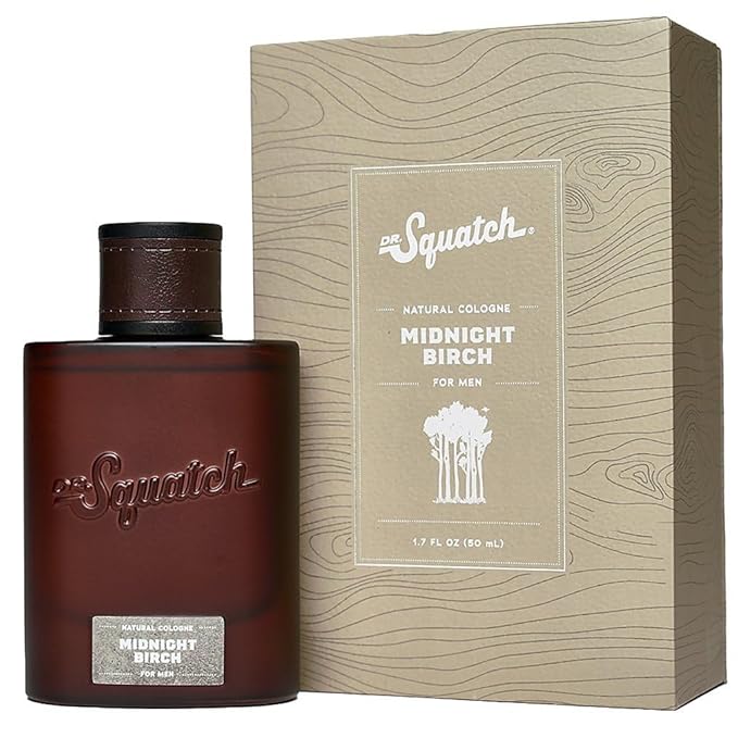 Dr. Squatch Natural Cologne for Men - Scent-Lock Technology and Sustainably-Sourced Ingredients - Midnight Birch Cologne (1.7 fl oz)