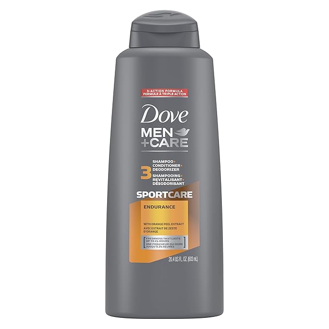 DOVE MEN + CARE SportCare 3 in 1 Shampoo for Men’s Hair Endurance+Comfort Cleans and Conditions Better Than Regular Shampoo for Men 20.4 oz (naivjif-141)