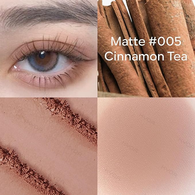 KYDA Single Matte Eyeshadow, Dusty Brown Eyeshadow, Ultra-fine Smooth Powder, Lightweight Blendable Formula, Daily Matte Eyes Makeup, Cinnamon