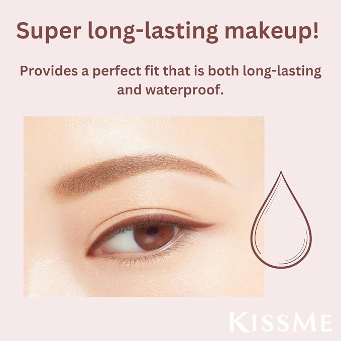 Heroine Make by KISSME Soft Define Waterproof Cream Pencil Eyeliner, Long-Lasting Natural Shades, 0.1g Punched Eyeliner Oval Core, 03 Rosé Brown, 0.01oz