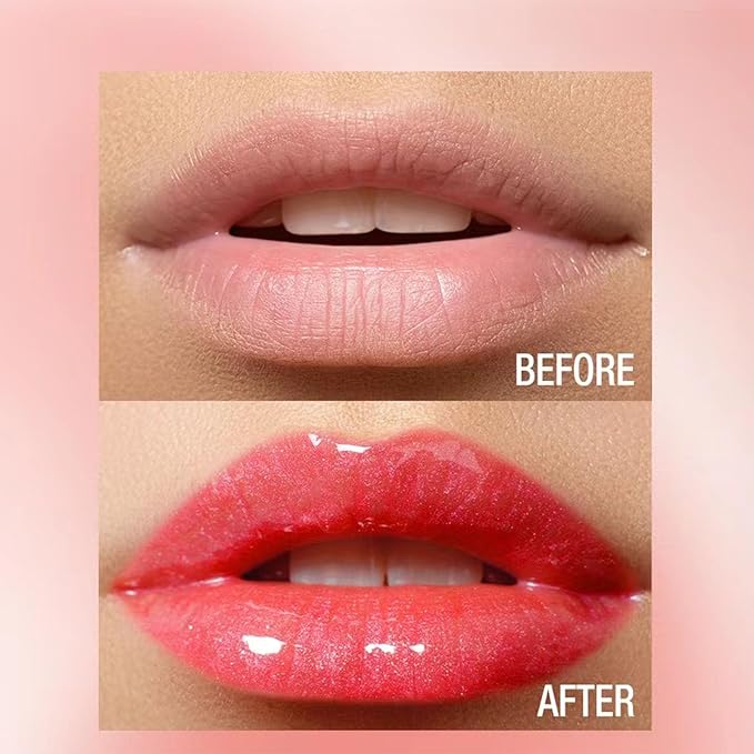 2 in 1 Pink Lip gloss Lip Plumper Gloss Tinted Glitter Shimmer Lipgloss lip oil Lipstick Moisturizing lip balm High Shine And Vegan Plumping Lip Gloss For Women Girls Long-Lasting Dry Lip Care (02 #)