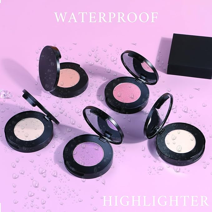 Face Highlighter Powder Palette, Glossy Glitter Illuminator Powder, Highlighter 5