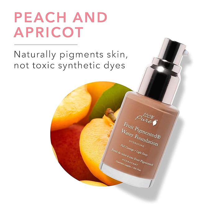100% PURE Water Foundation Full Coverage Hydrating Makeup, Fl Oz