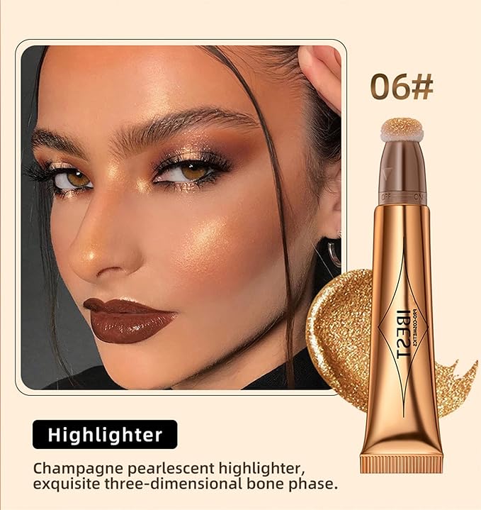 MAEPEOR Liquid Highlighter Stick Golden Cream Liquid Highlighter (6# Golden)