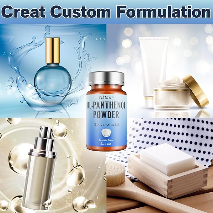 Pure DL-Panthenol Powder (, 56g), Cosmetic Grade Provitamin Soap, Lotion 2oz