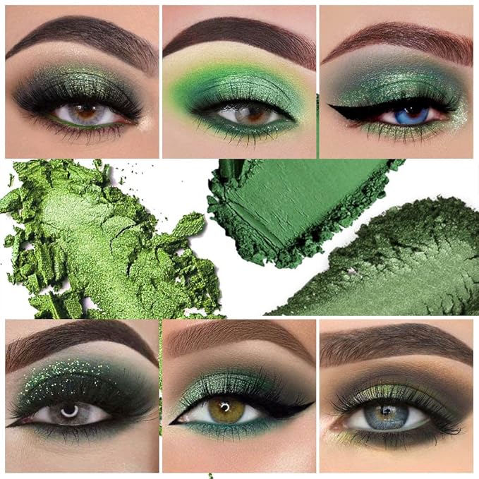 9 Colors Green Olive Matte Shimmer Eyeshadow Palette