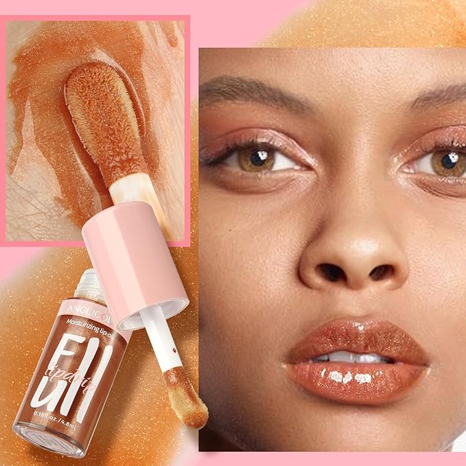 2PC Lip Glow Oil Hydrating 6 Colors, Moisturizing Glow