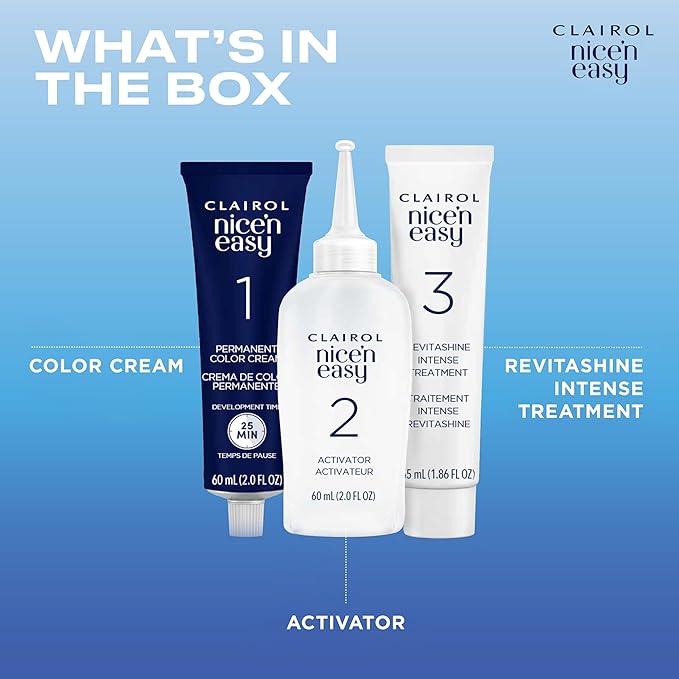 Clairol Nice'n Easy Permanent Hair Dye, 7C Dark Cool Blonde Hair Color, Pack of 3 (Packaging May Vary)