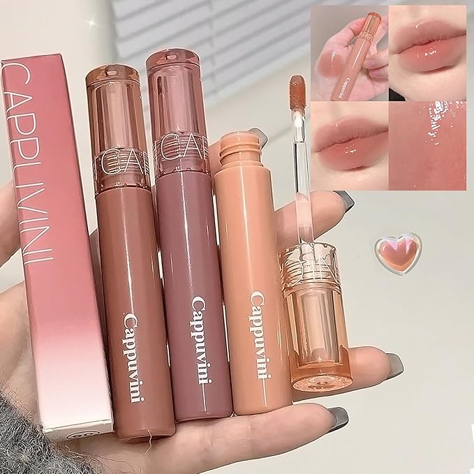 6 Colors Glasting Color Gloss, Lip-Plumping, Glossy, Natural Glasting