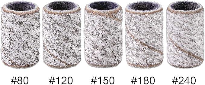 PANA 100 Pieces Nail Sanding Bands Professional Nail Manicure Great Fit for Nail Drill Bits for Acrylic Nails (120 Grit, Zebra)