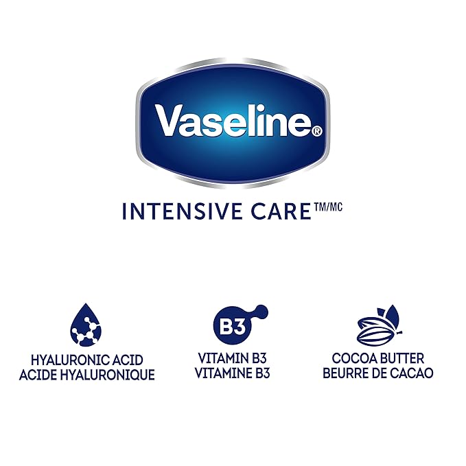 Vaseline Intensive Care Hand Crème Moisturizer for Dry Hands Hydra Replenish Made with hyaluronic acid, vitamin B3, and cocoa butter 3.4 oz 6 Count