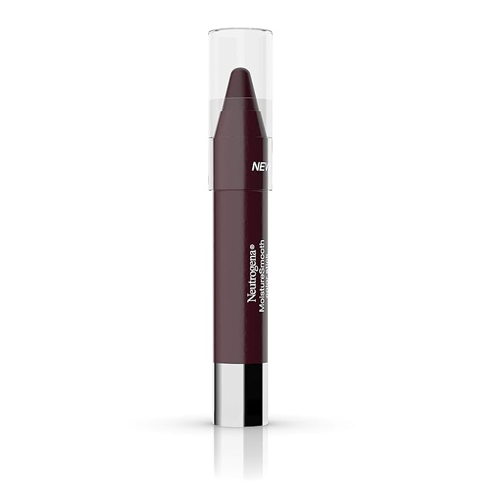 Neutrogena MoistureSmooth Color Stick for Lips, Moisturizing and Conditioning Lipstick with a Balm-Like Formula, Nourishing Shea Butter and Fruit Extracts, 180 Deep Plum, .011 oz (Pack of 2)