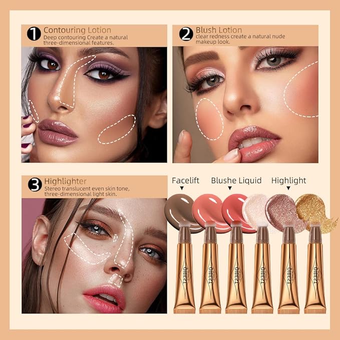 Highlighter Beauty Wand, Cream Liquid Highlighter Makeup Stick, Cruelty-free(Rose Gold)