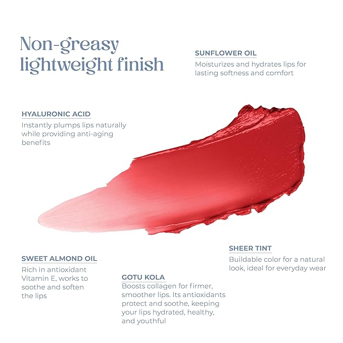 Tinted Lip Balm. Moisturizing Sheer, Buildable Lip Col 21oz