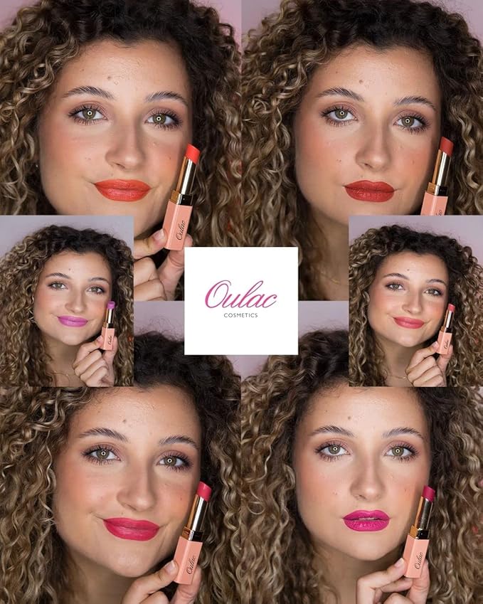 Oulac Pinky Red Creamy Matte Lipstick, Soft Satin Finish Lipsticks for Women with Moisturising Formula, Rich Color, Highly Pigmented Enriched with Rose Oil, Vegan & Cruelty-Free| 3.6g (Y04)