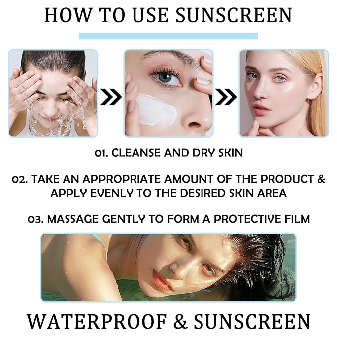 Daily SPF 50+ PA++++ Face Sunscreen Moisturizer,Hydrating Non-greasy Sunscreen for Face,No White Cast,Lightweight Sunscreen Cream,Gentle Tinted Facial Moisturizer for All Skin Types