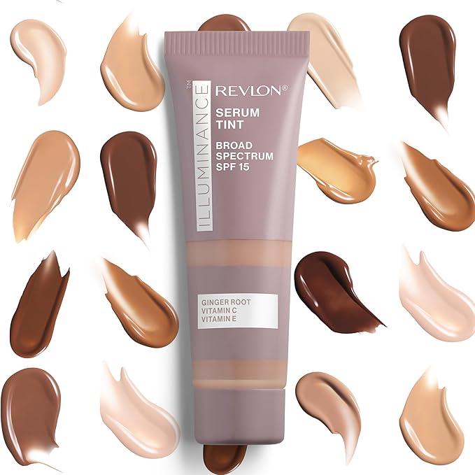 Revlon Illuminance Tinted Serum, Triple Hyaluronic Acid, Evens Out Skin Tone Over Time and Hydrates All Day, SPF 15, 605 Rich Mahogany, 0.94 fl oz.
