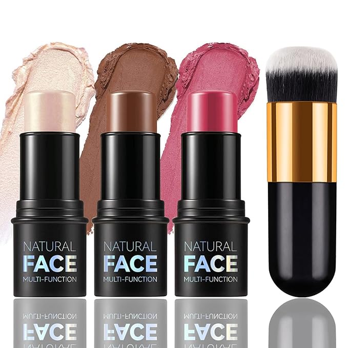 3pcs Face Contour Stick Makeup Set, Highlighter Stick