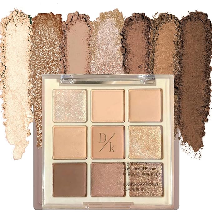 Eyeshadow Palette Makeup- 9 Colors Eyeshadow Palette Matte Shimmer Korean Natural Eye Shadow palettes Highly Pigmented Naturing-Looking Long Lasting (17#)