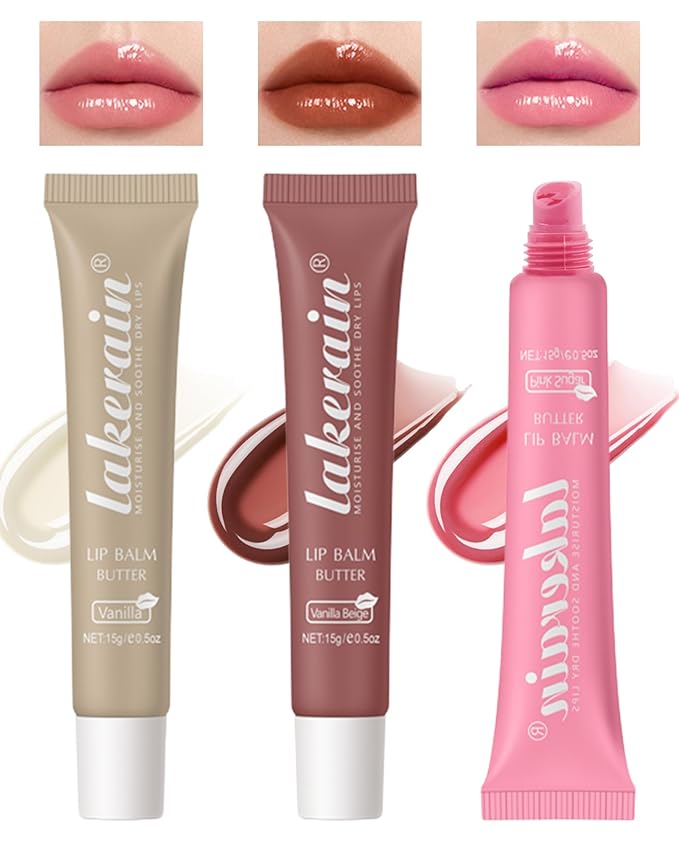 Tinted Lip Butter Balm-3 Colors Vanilla Beige Brown Lip