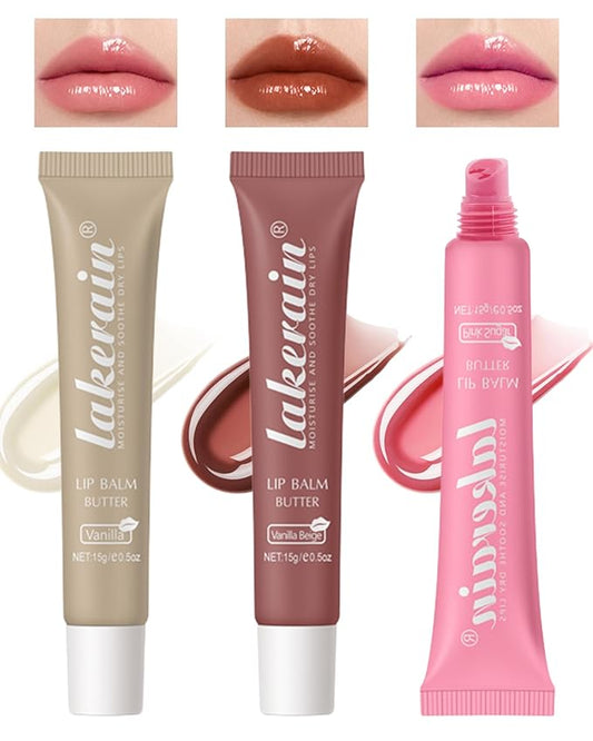 Tinted Lip Butter Balm-3 Colors Vanilla Beige Brown Lip