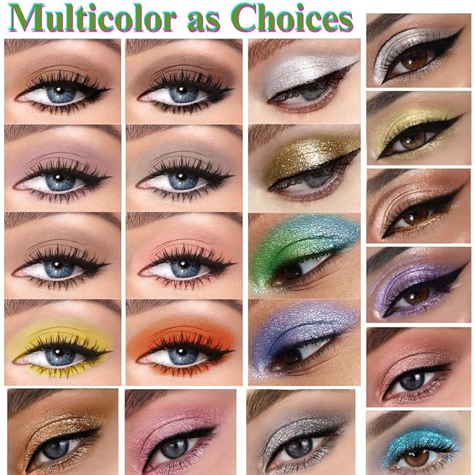 Glitter Eyeshadow Shimmer Long Lasting Effect Shiny Pigment Eyeshadow Glow Eye Makeup (Light Brown)