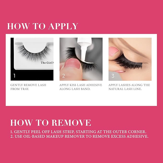 KISS Lash Couture LuXtensions Collection False Eyelashes, Flat Lash Technology, Super Slim Lash Band, Real Lash Extension Fibers, Reusable, Contact Lens Friendly Strip Lashes, Style Classic, 1 Pair