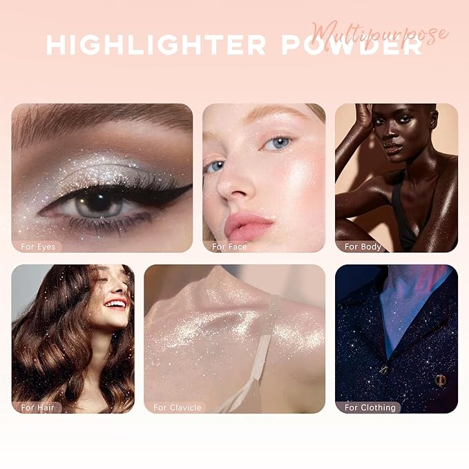 Highlighter Makeup Powder, Body Shimmer Sparkle Face Highlighter Women02#