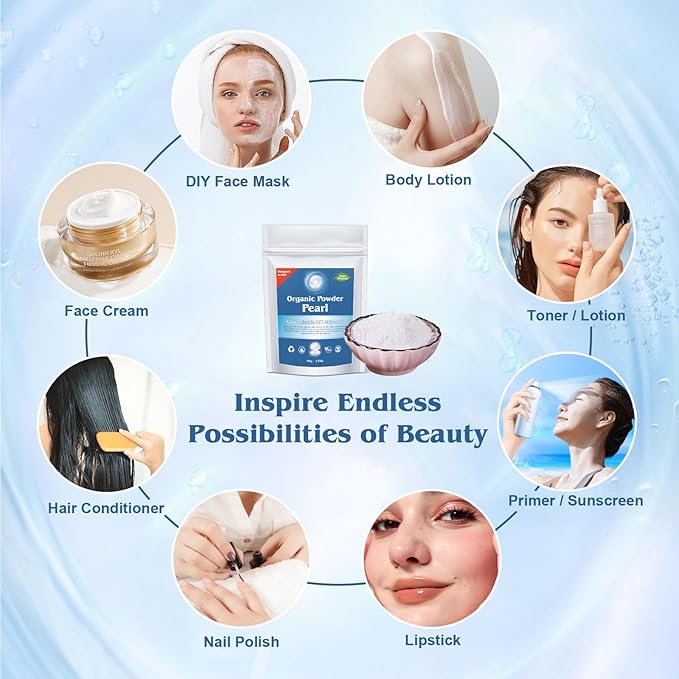 Zlimer Freshwater Pearl Powder for DIY Skincare,Whitening,Pore Minimizer,Anti-Aging,100% Natural, (3.52oz) 100g