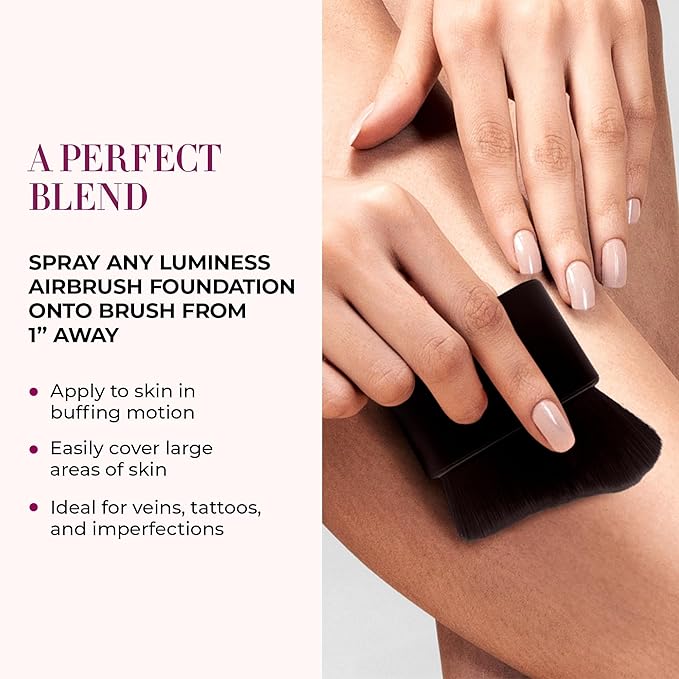 LUMINESS Professional-Grade L500 Buffing Makeup Brush - Angled Natural-Looking Finish