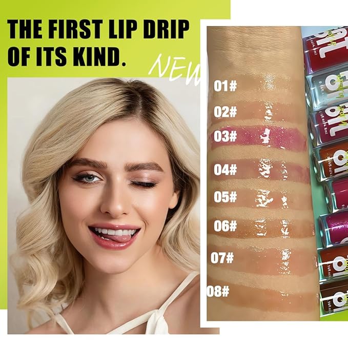 4 Colors Lip Oil Lip Glaze, Hydrating Lip Glow Oil Big Brush Head Shiny Moisturizing Lip Gloss, Long Lasting Non-sticky Fresh Transparent Tinted Plumping Lip Oil (Set A+B)