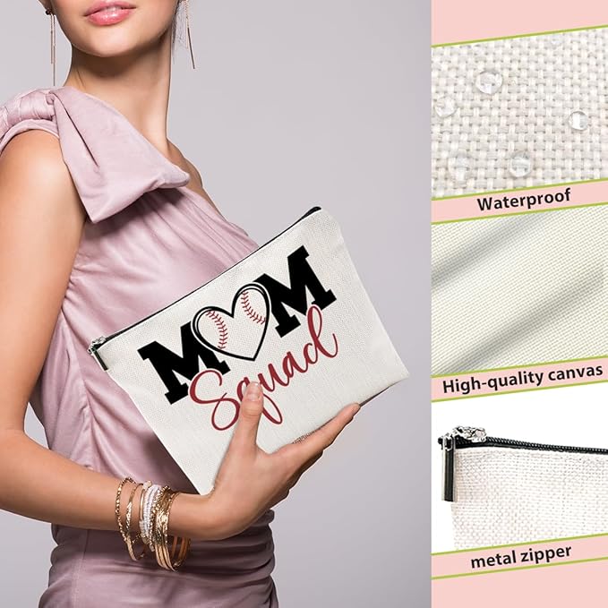 Baseball Gifts Mom Gifts, Baseball Stuff Makeup Bag, Mama Gifts for Mom Women Baseball Team Player Mummy, Baseball Mom Cosmetic Bag, Baseball Coach Gifts Toiletry Bag Christmas Birthday Gifts