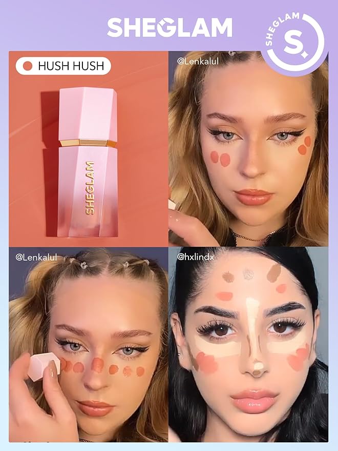 SHEGLAM Liquid Blush Makeup for Cheeks Matte Finish Hush Hush